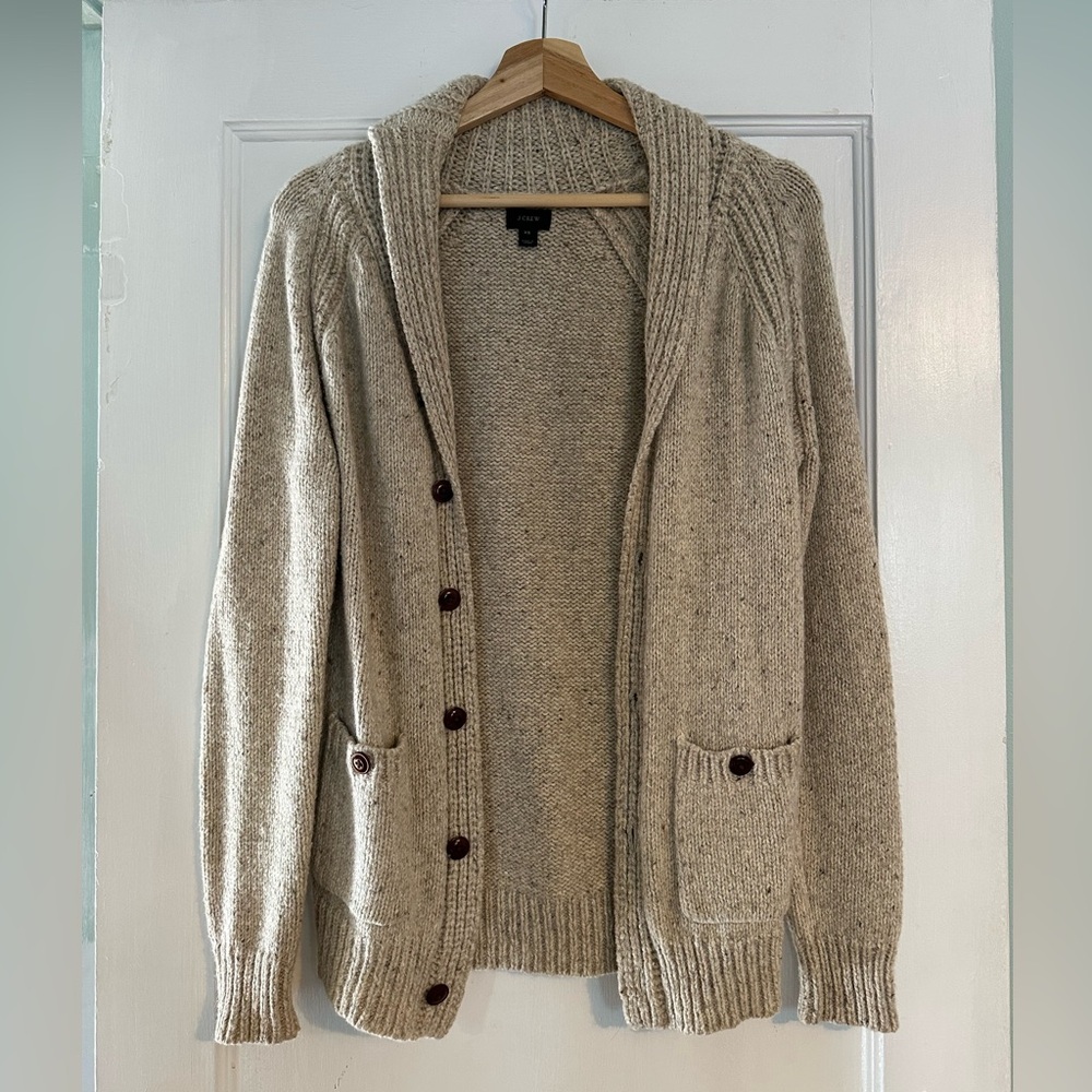 J.Crew Shawl Collar Donegal Merino WoolSweater